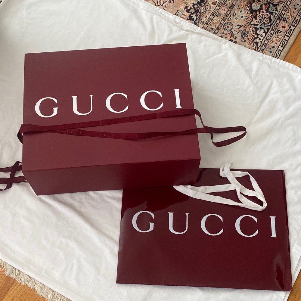 Gucci Maroon Box and Bag Set